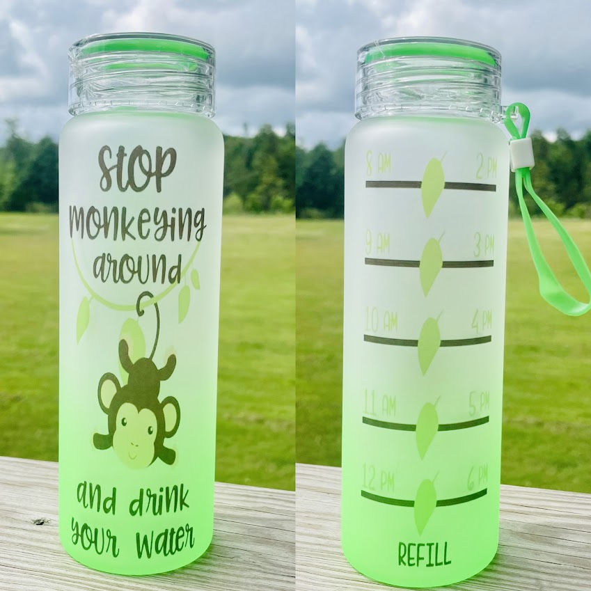 Frosted Cup – Stop Monkeying Around! Drink Your Water!